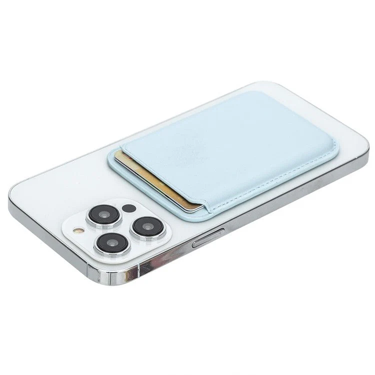 MRC040-2 Magnetic Card Holder Detachable PU Leather Wallet Compatible with MagSafe - White - Image 2