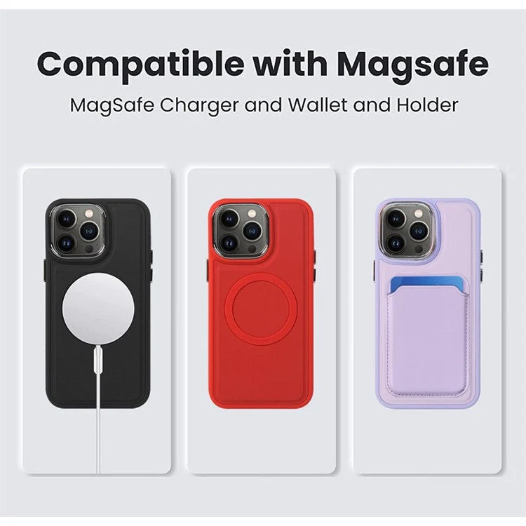 MRC040-2 Magnetic Card Holder Detachable PU Leather Wallet Compatible with MagSafe - White - Image 8