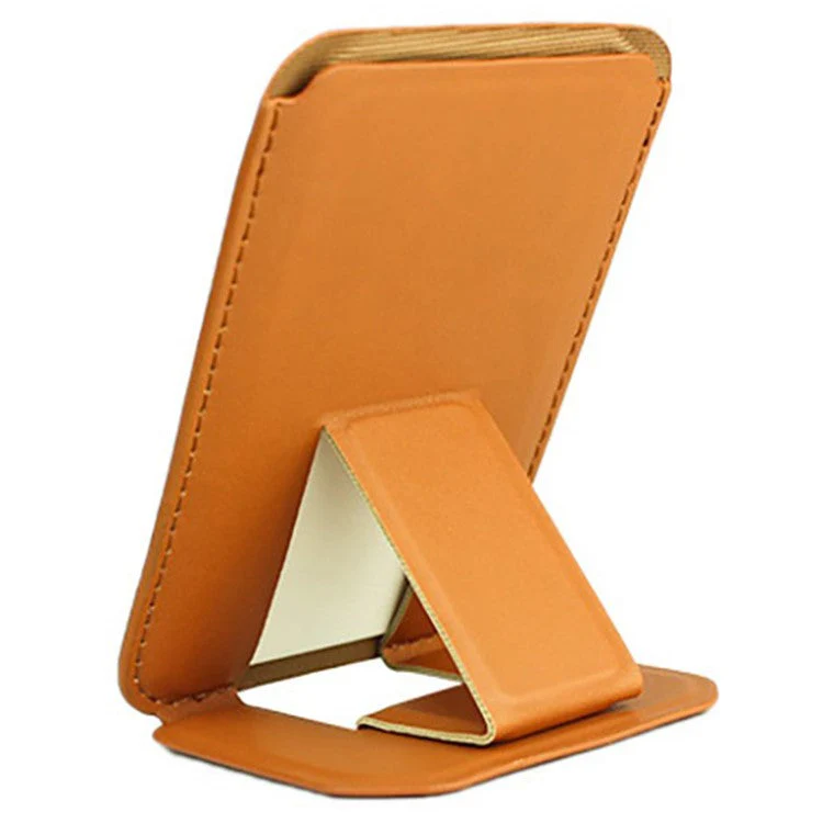 MRC043 For iPhone 15-12 Series RFID Blocking Magnetic Card Holder PU Leather Stand Phone Holder - Blue - Image 6