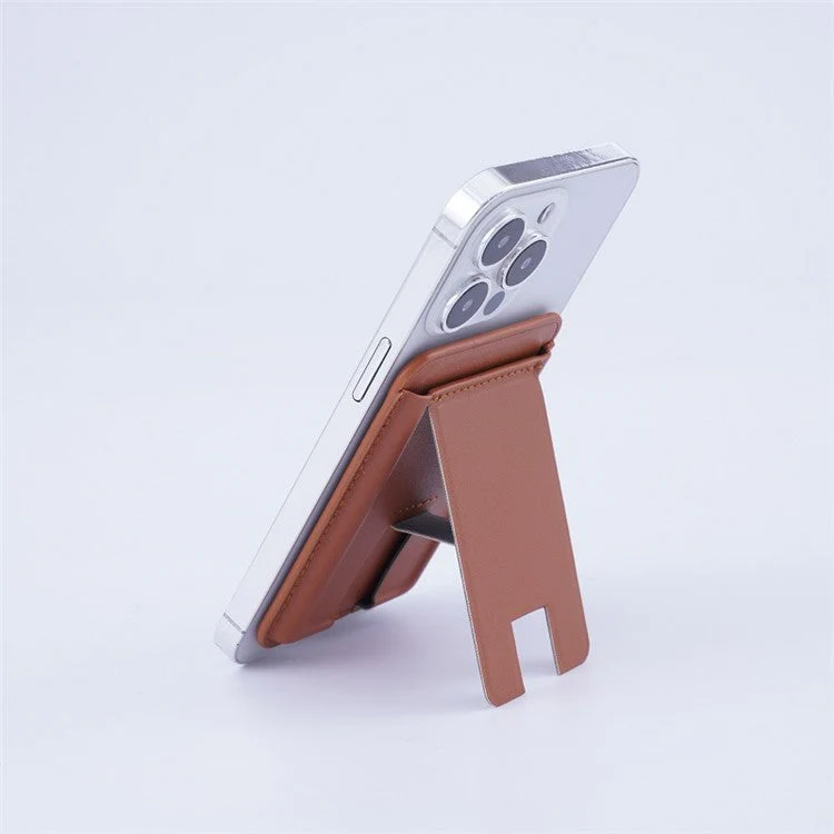 MRC048 Magnetic Card Holder Compatible with Magsafe Detachable Pocket Sleeve Kickstand - Purple - Image 2