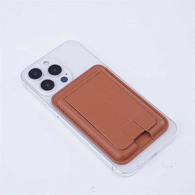 MRC048 Magnetic Card Holder Compatible with Magsafe Detachable Pocket Sleeve Kickstand - Red - Image 3