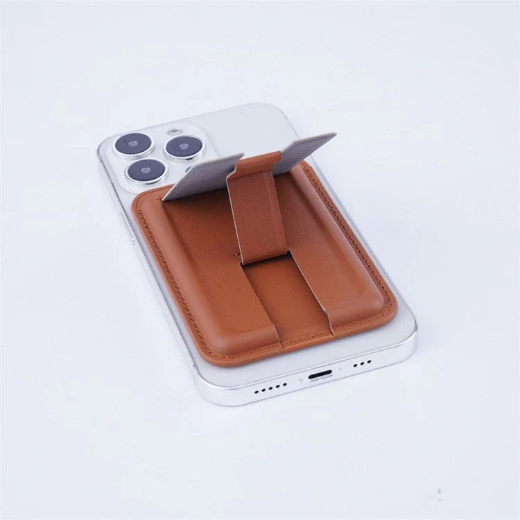 MRC048 Magnetic Card Holder Compatible with Magsafe Detachable Pocket Sleeve Kickstand - Red - Image 4