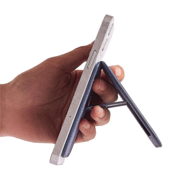 MRC058 Cell Phone Folding Magnetic Kickstand with Card Holder, Elastic A-Model - Blue - Image 4