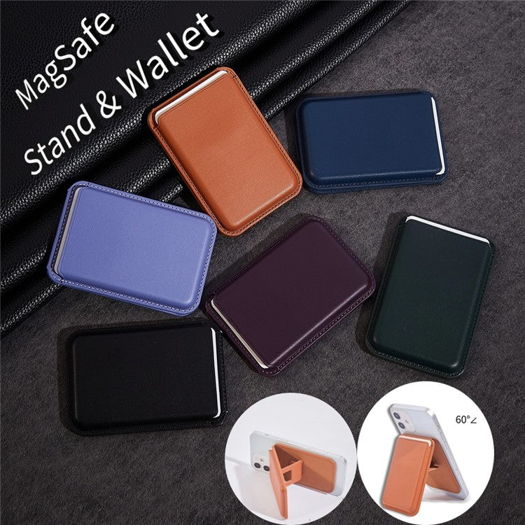 MRC57 A-Model Folding Magnetic Kickstand for Cell Phone Back Stand with Card Holder - Purple - Image 6