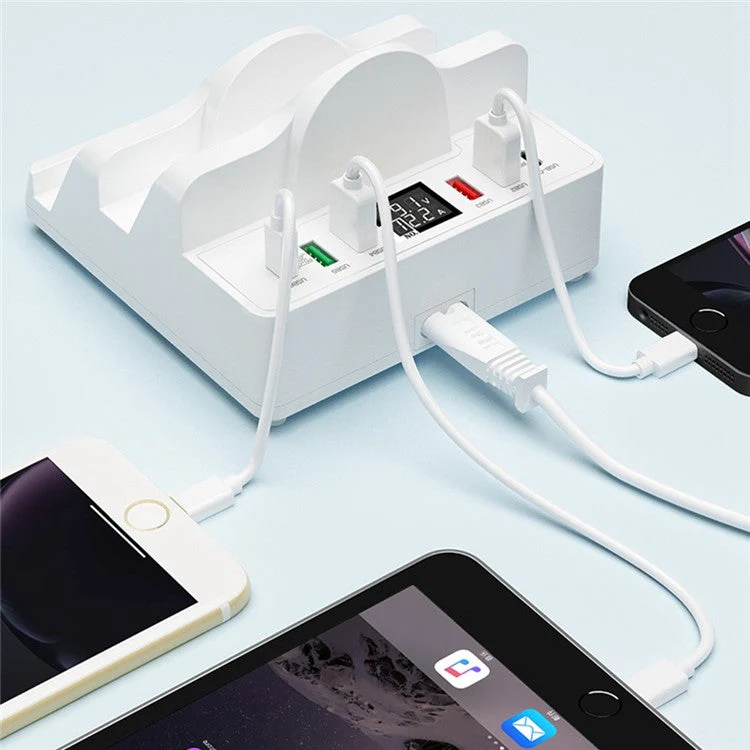 Multifunctional Charging Stand 6 USB + Dual PD + Dual QC3.0 + Dual Wireless Charger Charging Station for Cell Phones, Tablets - US Plug - Image 6