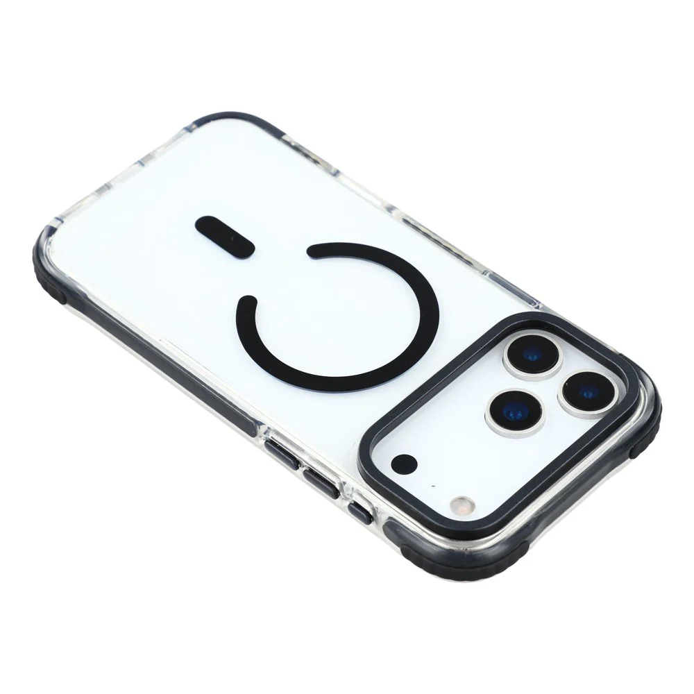 MUTURAL For iPhone 17 Pro Max Case Compatible with MagSafe Reinforced Corners PC + TPU Clear Phone Cover - Black - Image 5