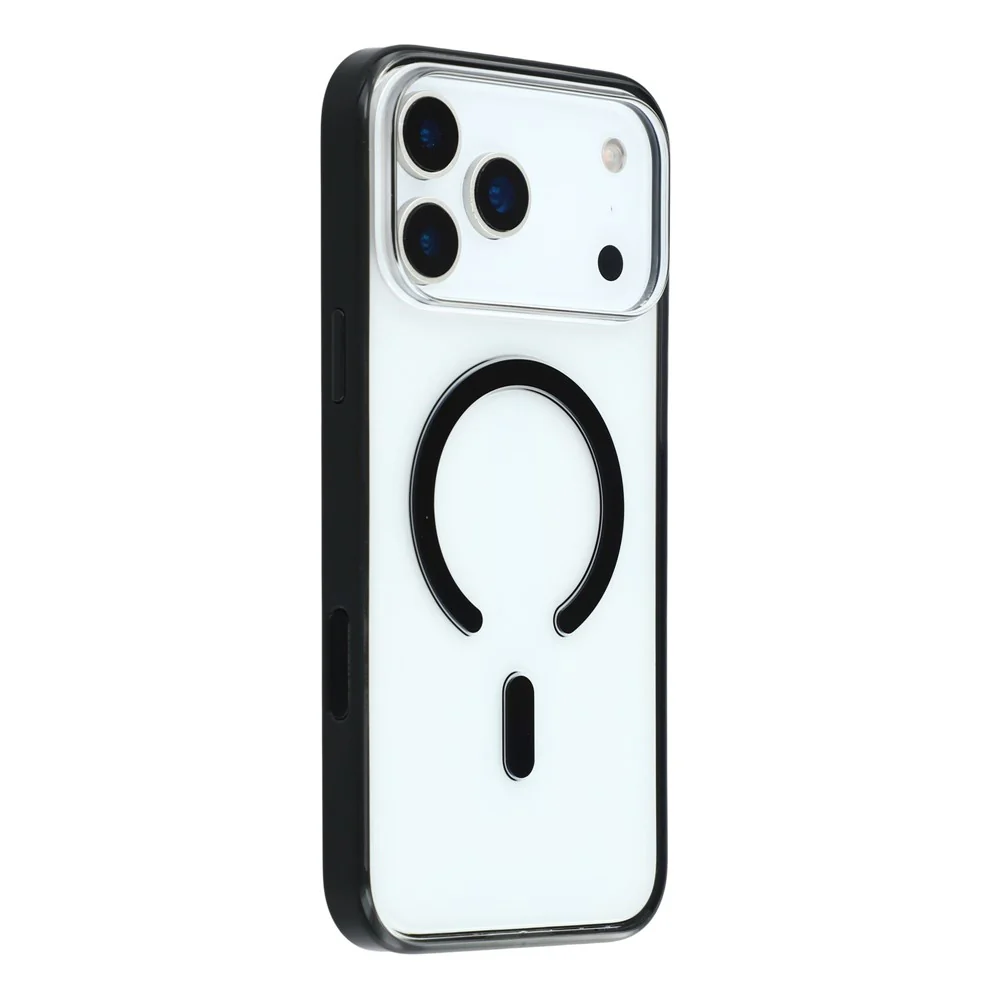 MUTURAL For iPhone 17 Pro Max Case Compatible with MagSafe Translucent PC + TPU Phone Cover - Black