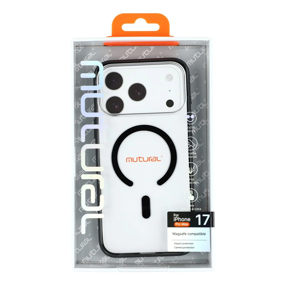 MUTURAL For iPhone 17 Pro Max Case Compatible with MagSafe Translucent PC + TPU Phone Cover - Black - Image 6