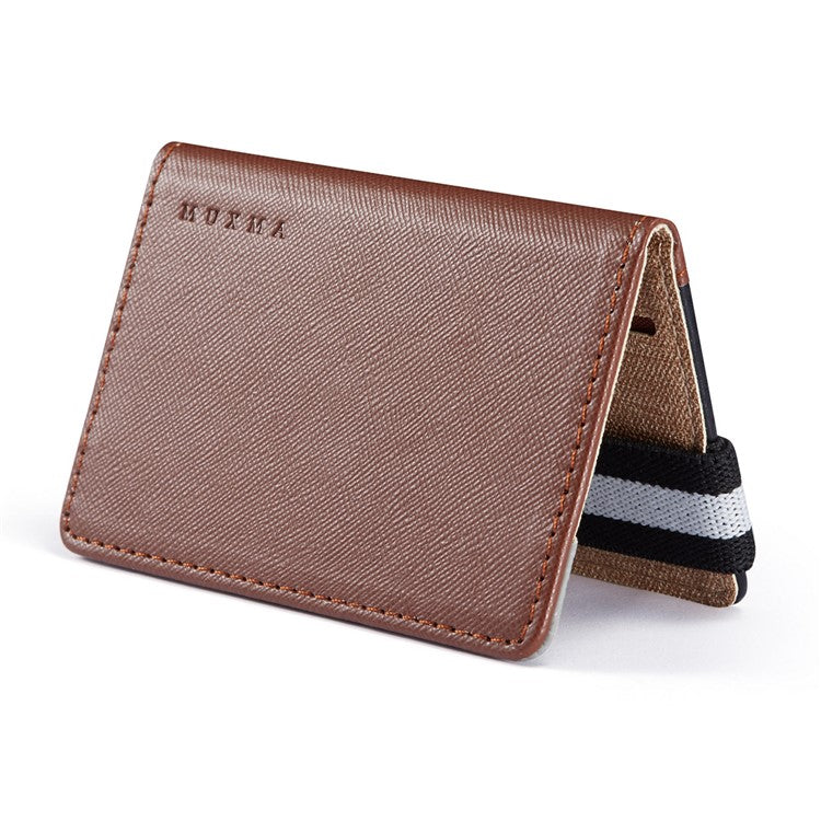 MUXMA MX110 Phone Card Holder Elastic Band Grip Phone Wallet RFID Blocking Adhesive Stick On Credit Card Pocket for Back Of Phone Case - Brown - Image 8