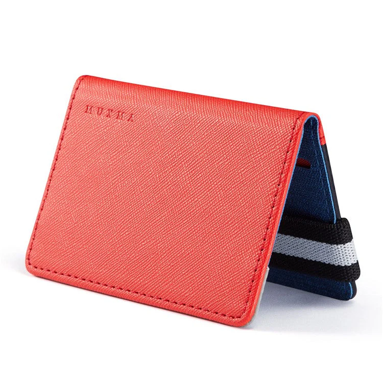 MUXMA MX110 Phone Card Holder Elastic Band Grip Phone Wallet RFID Blocking Adhesive Stick On Credit Card Pocket for Back Of Phone Case - Red - Image 7