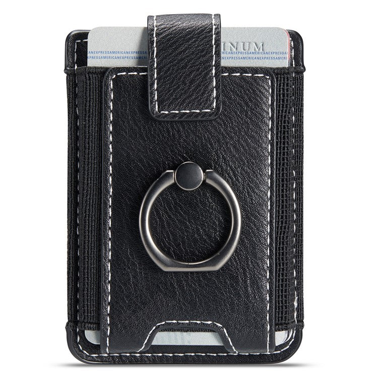 MUXMA MX116 Phone Card Holder RFID Blocking Ring Card Holder Sleeve Stick-On Pull up 8 Card Holder - Black - Image 3
