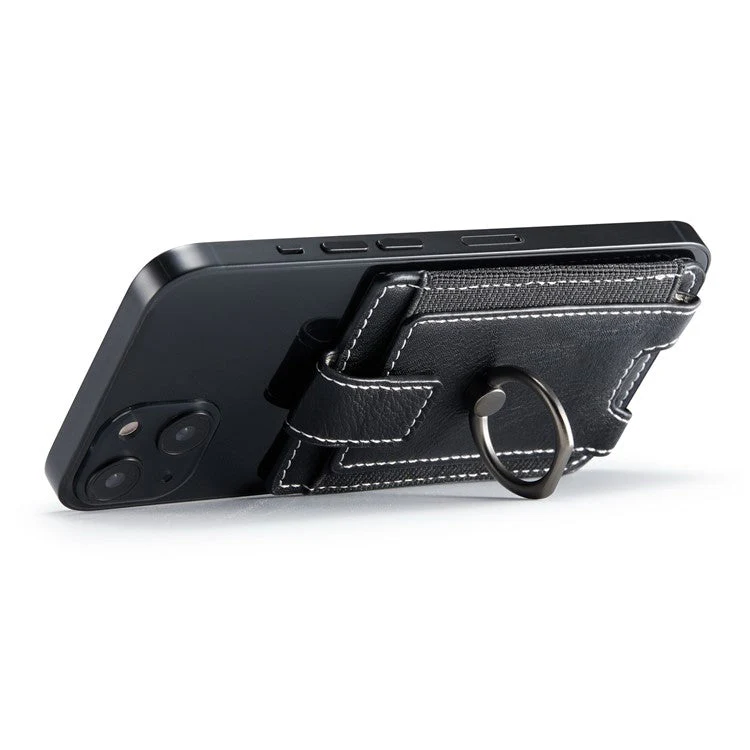 MUXMA MX116 Phone Card Holder RFID Blocking Ring Card Holder Sleeve Stick-On Pull up 8 Card Holder - Black - Image 7