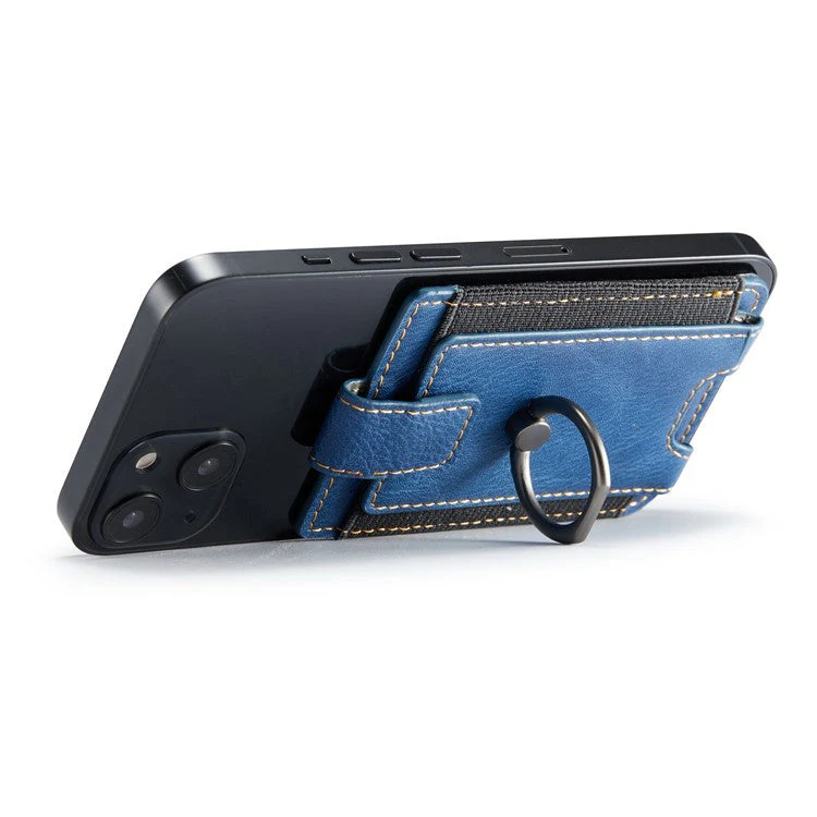 MUXMA MX116 Phone Card Holder RFID Blocking Ring Card Holder Sleeve Stick-On Pull up 8 Card Holder - Blue - Image 7