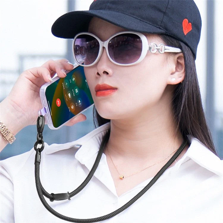 Neck-Mounted Phone Lanyard 3Pcs / Set Anti-Lost Cell Phone Nylon Hanging Rope with Strap, Plastic Tether Tab - Sapphire - Image 2