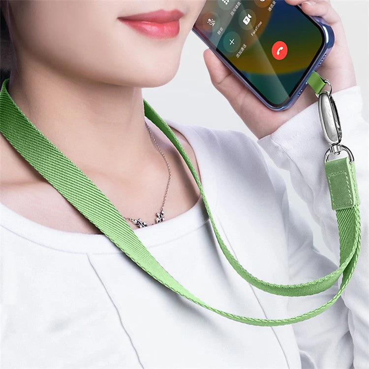 Neck-Mounted Phone Lanyard Anti-Lost Cell Phone Polyester Strap with Metal Buckle, PC Tether Tab - Dark Purple - Image 4