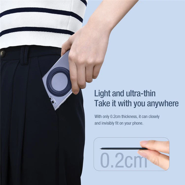 NILLKIN 1 Set Magnetic Ring Holder Self-adhesive SnapHold SnapLink Magnetic Mount Stand Phone Bracket - Purple - Image 5
