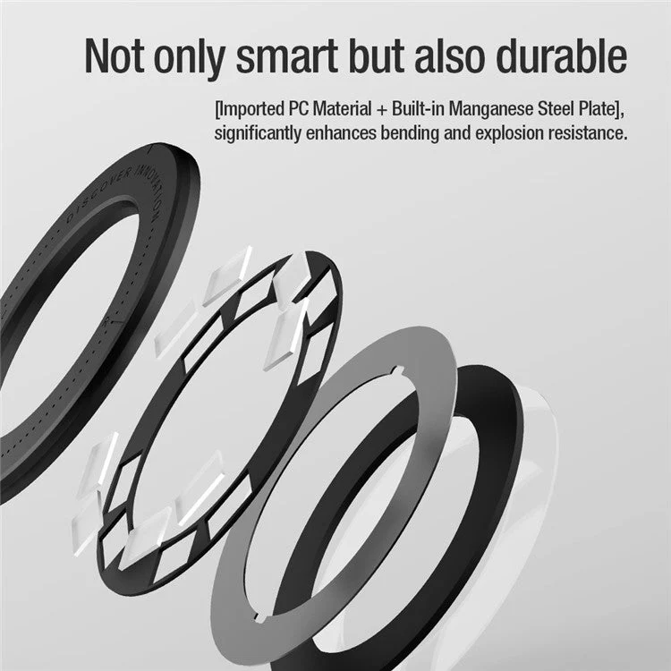 NILLKIN 2Pcs SnapHold Ultra Magnetic Sticker Self-adhesive Wall Mount Holder - White - Image 7