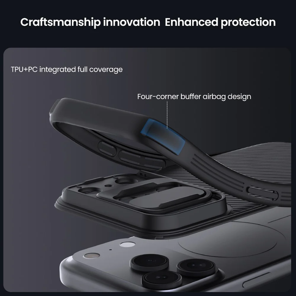 NILLKIN Camshield Pro Series for iPhone 17 Pro Max Case PC + TPU Slide Camera Lid Phone Cover - Grey - Image 7