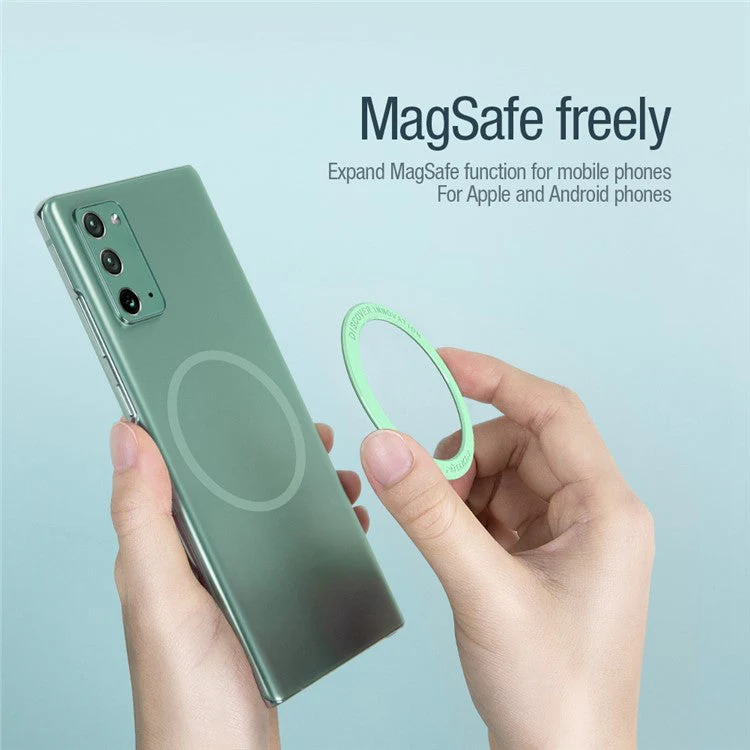 NILLKIN SnapLink Air 1Pc Mobile Phone Round Magnetic Adsorption Sticker Ring for Magsafe Wireless Charger - Mint Green - Image 2