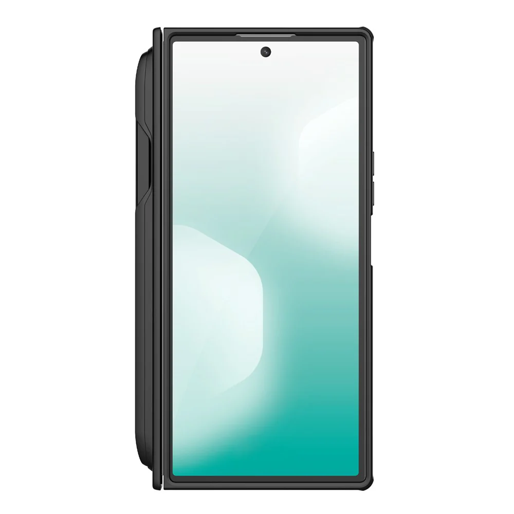 NILLKIN Super Frosted Shield Fold for Samsung Galaxy Z Fold7 5G Case Compatible with MagSafe PC Matte Phone Cover with Stylus Pen - Black - Image 5