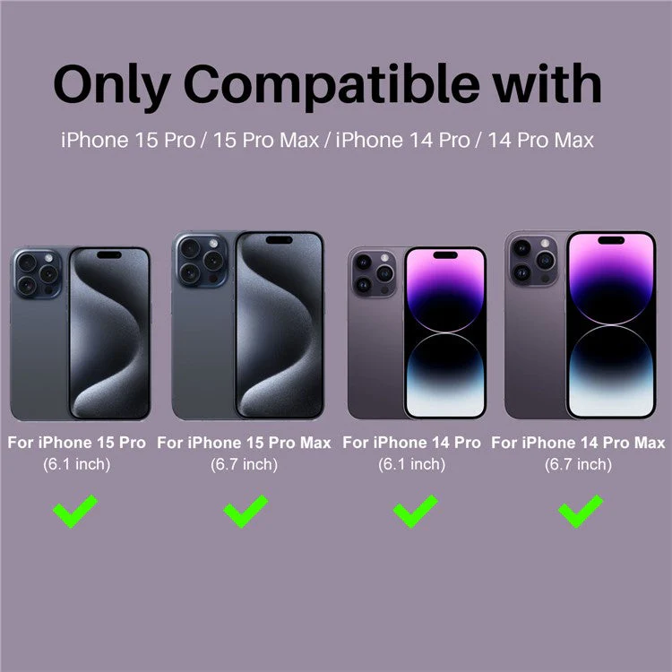 NORTHJO 2 Sets for iPhone 15 Pro / 15 Pro Max / 14 Pro / 14 Pro Max Lens Protector Glitter Ring Tempered Glass Lens Guard - Purple - Image 2