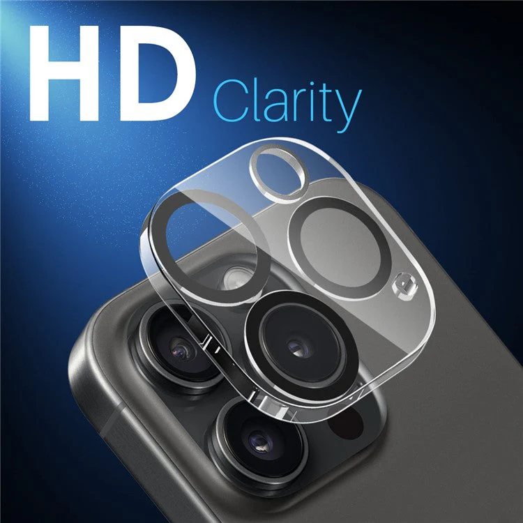 NORTHJO 2Pcs For iPhone 15 Pro / 15 Pro Max Clear Camera Lens Protector Black Circles 3D Tempered Glass Lens Film - Image 3