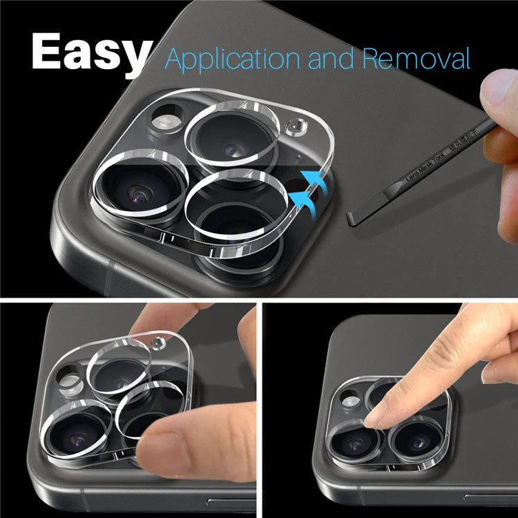 NORTHJO 2Pcs For iPhone 15 Pro / 15 Pro Max Tempered Glass Camera Lens Protector Integrated Clear 3D Full Coverage - Image 6