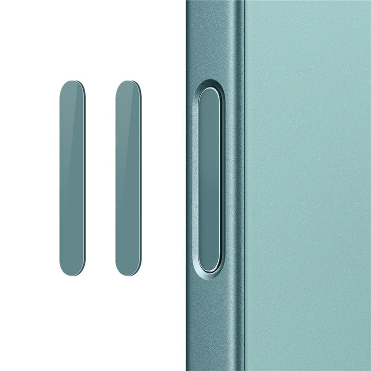 NORTHJO 2Pcs For iPhone 16 / 16 Plus / 16 Pro / 16 Pro Max Camera Control Button Cover Protector Tempered Glass Film - Teal