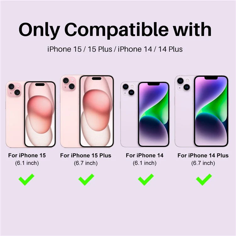 NORTHJO 3 Sets for iPhone 15 / 15 Plus / 14 / 14 Plus Tempered Glass Lens Protector CD Veins Metal Ring Lens Film - Purple - Image 2