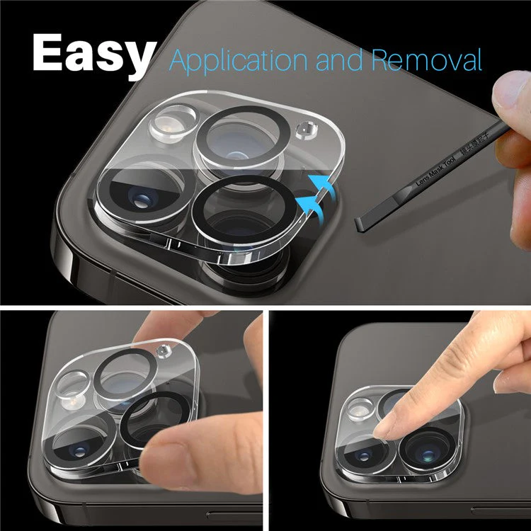NORTHJO For iPhone 14 Pro / 14 Pro Max Black Circles HD Clear Camera Lens Protector Tempered Glass 3D Full Coverage - Image 6