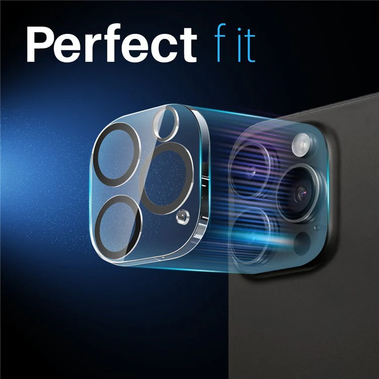 NORTHJO For iPhone 15 Pro / 15 Pro Max Black Circles Camera Lens Protector Tempered Glass HD Clear 3D Full Coverage - Image 4