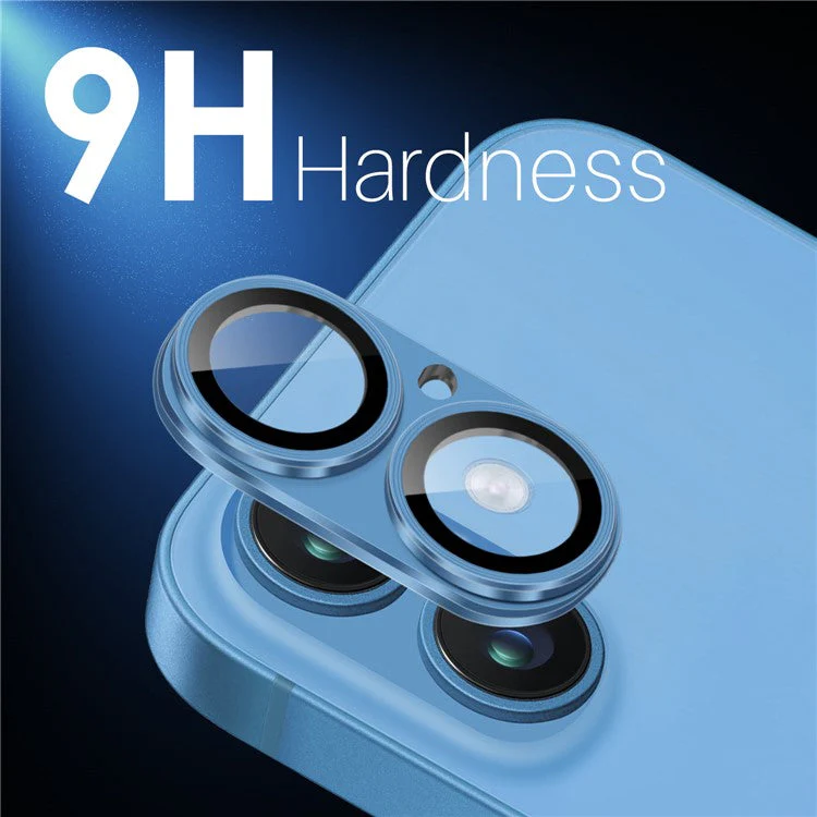 NORTHJO For iPhone 16 / 16 Plus Matte Camera Lens Protector Integrated Metal + Tempered Glass Lens Film - Blue - Image 2