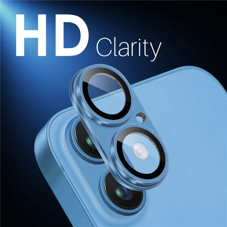 NORTHJO For iPhone 16 / 16 Plus Matte Camera Lens Protector Integrated Metal + Tempered Glass Lens Film - Blue - Image 3