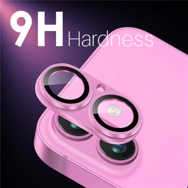 NORTHJO For iPhone 16 / 16 Plus Matte Camera Lens Protector Integrated Metal + Tempered Glass Lens Film - Rose - Image 2