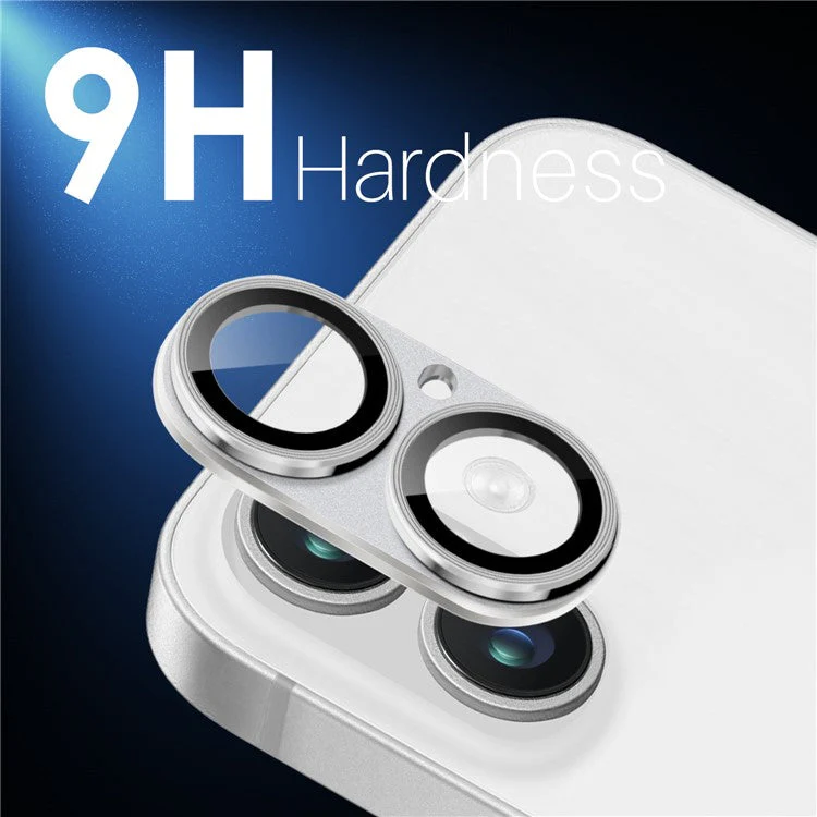 NORTHJO For iPhone 16 / 16 Plus Matte Camera Lens Protector Integrated Metal + Tempered Glass Lens Film - Silver - Image 2