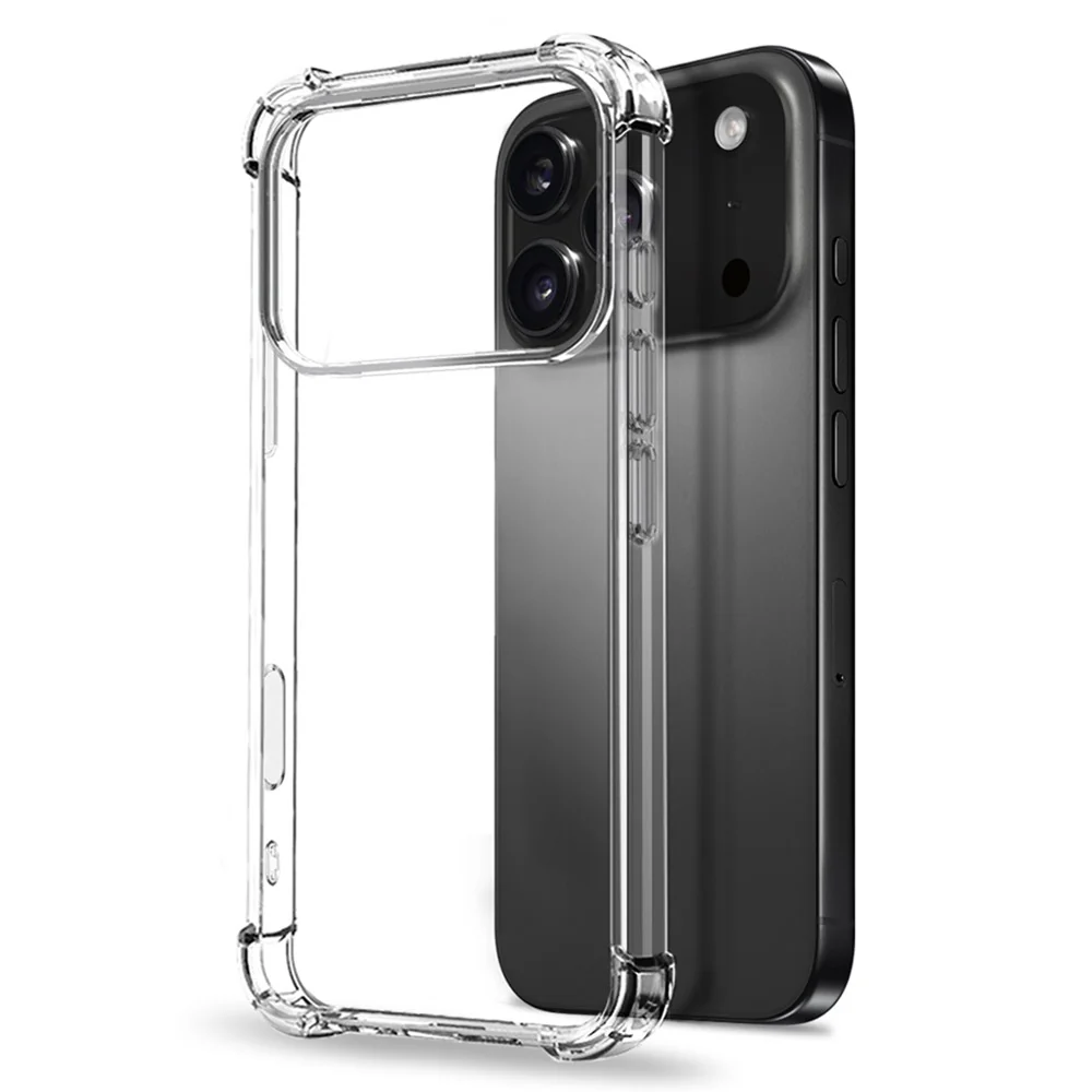 NORTHJO For iPhone 17 Pro Max Case Shockproof TPU Clear Phone Cover with Tempered Glass and Camera Lens Film - Image 2
