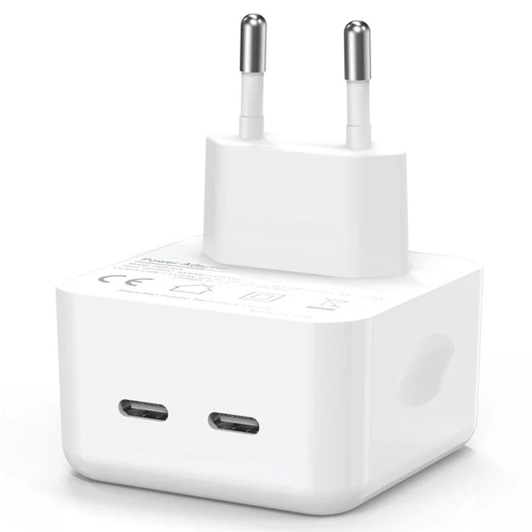 NORTHJO NOGAN3502 GaN Wall Charger PD 35W Dual Type-C PPS Fast Charging Adapter - White / EU Plug - Image 5