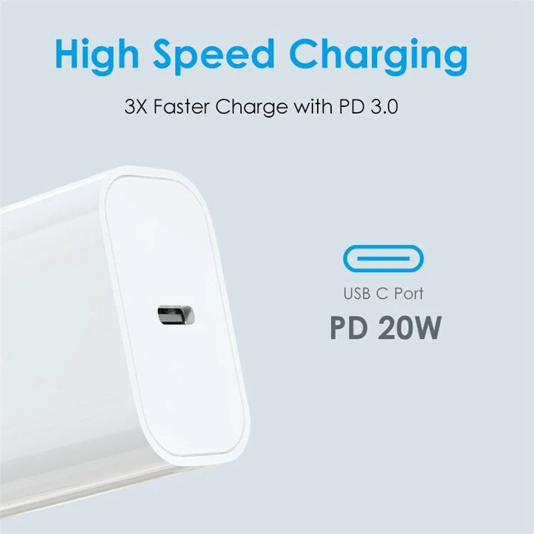 NORTHJO NOPD200601EU PD 20W USB C Single Port Fast Charger Wall Adapter - EU Plug/Black - Image 7