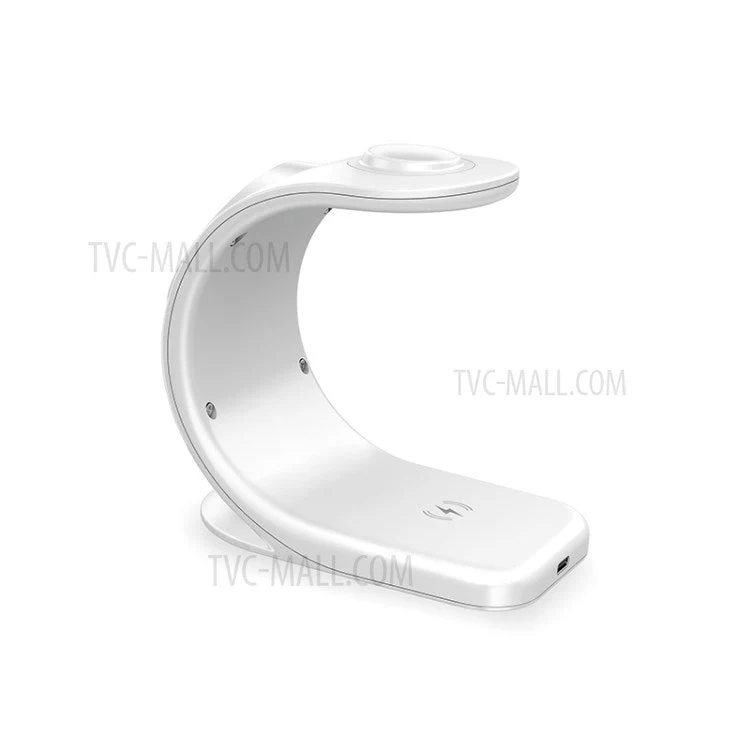 OJD-83 3-in-1 15W Magnetic Wireless Charger Desktop Charging Stand Dock for iPhone 12 Series Apple Watch AirPods - White - Image 6