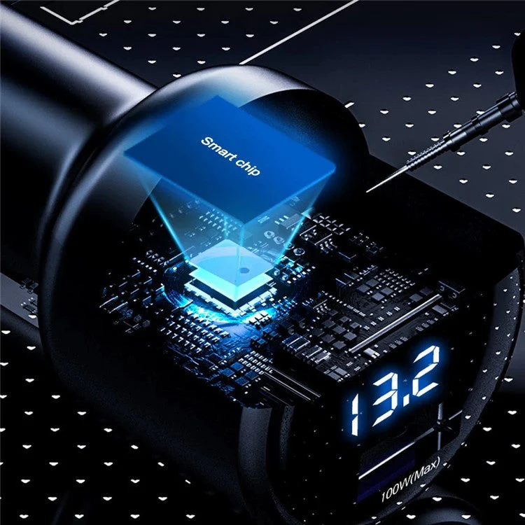 P6J 200W Phone Fast Car Charger Dual USB Phone Charging Adapter 12V-24V Cigarette Lighter Adapter - Image 5