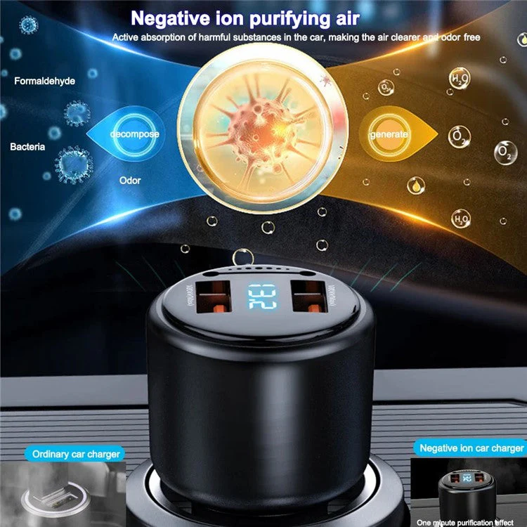 P6J 200W Phone Fast Car Charger Dual USB Phone Charging Adapter 12V-24V Cigarette Lighter Adapter - Image 8