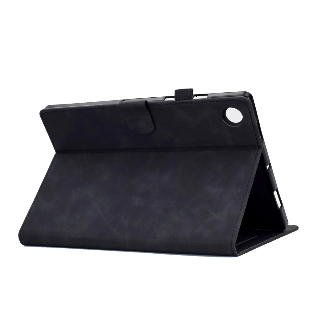 Pattern Imprinted Shockproof Case for Lenovo Tab M10 (Gen 3) TB-328FU / TB-328XU Anti-Fall Solid Color Leather Tablet Case Protective Folio Flip Cover with Card Slots Support Auto Wake / Sleep - Black - Image 4