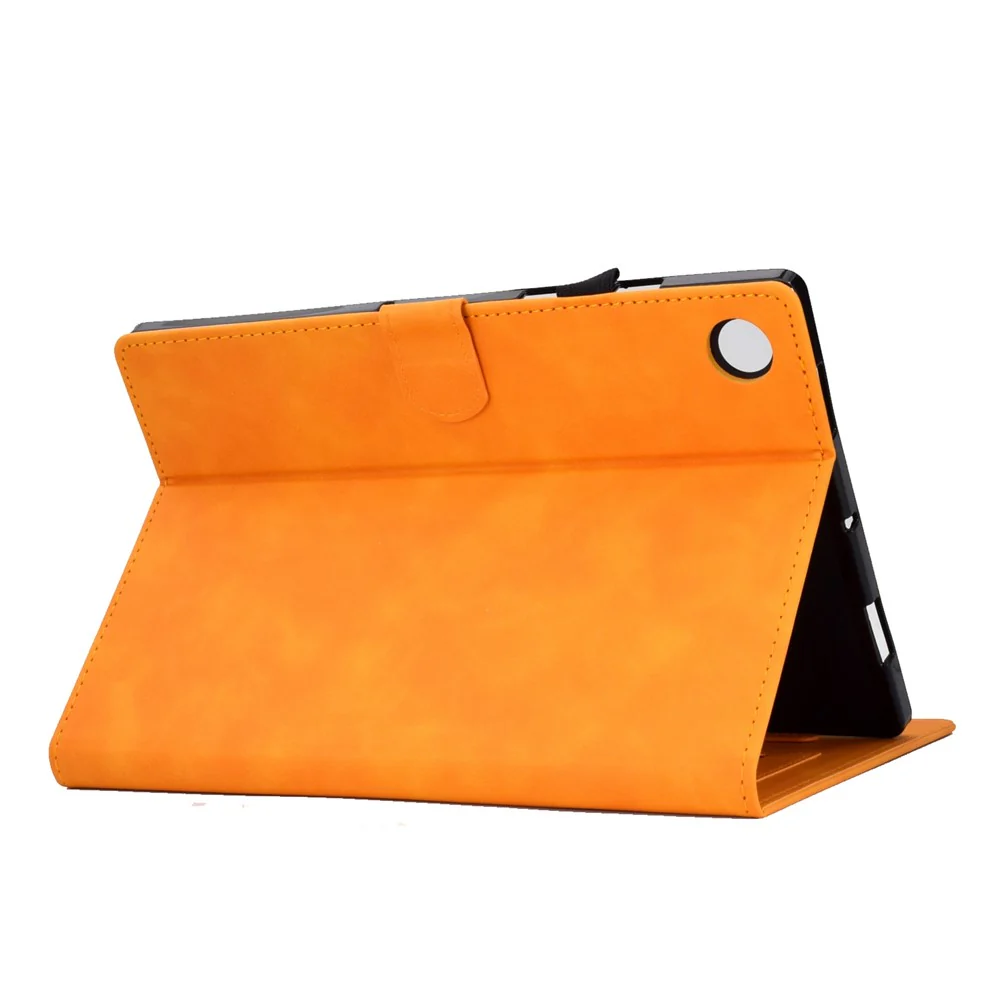 Pattern Imprinted Shockproof Case for Lenovo Tab M10 (Gen 3) TB-328FU / TB-328XU Anti-Fall Solid Color Leather Tablet Case Protective Folio Flip Cover with Card Slots Support Auto Wake / Sleep - Khaki - Image 4