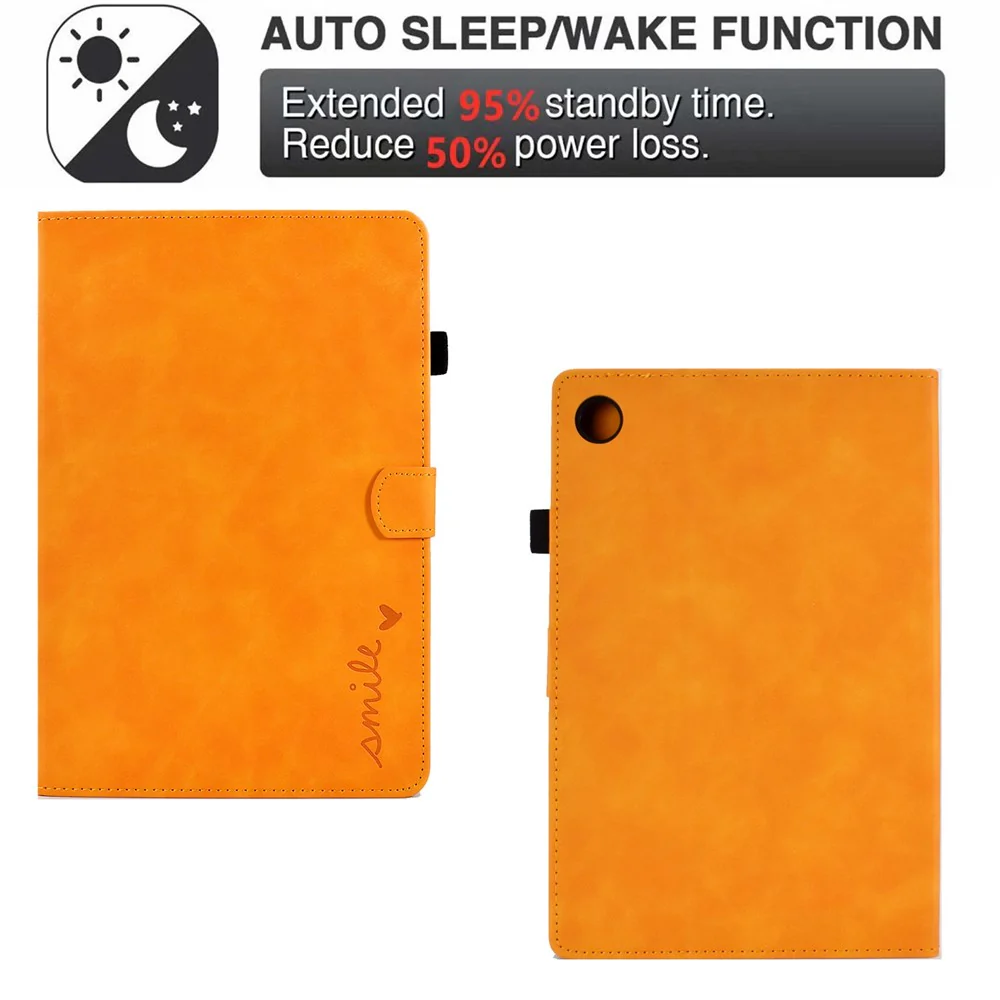Pattern Imprinted Shockproof Case for Lenovo Tab M10 (Gen 3) TB-328FU / TB-328XU Anti-Fall Solid Color Leather Tablet Case Protective Folio Flip Cover with Card Slots Support Auto Wake / Sleep - Khaki - Image 5