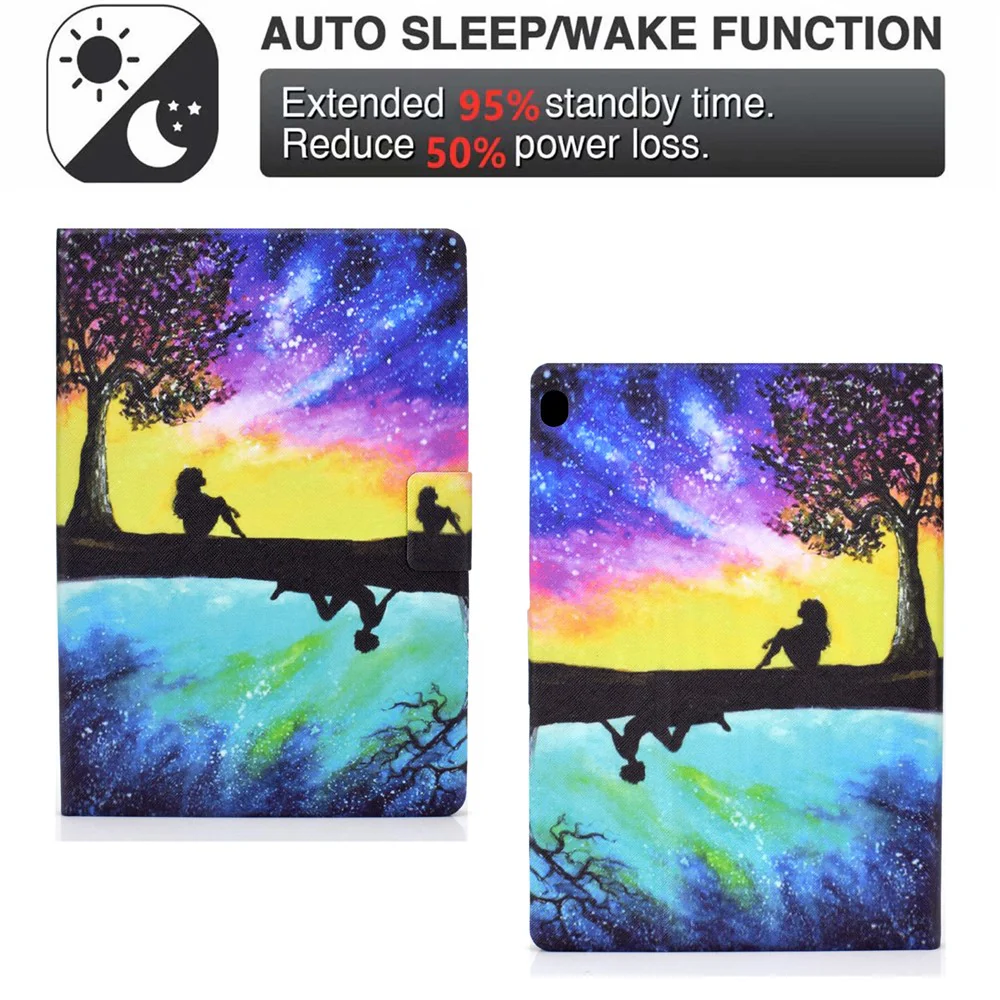 Pattern Printing Design Leather Full Protection Shock-Proof Tablet Case for Lenovo Tab M10 TB-X605F - Starry Sky - Image 2