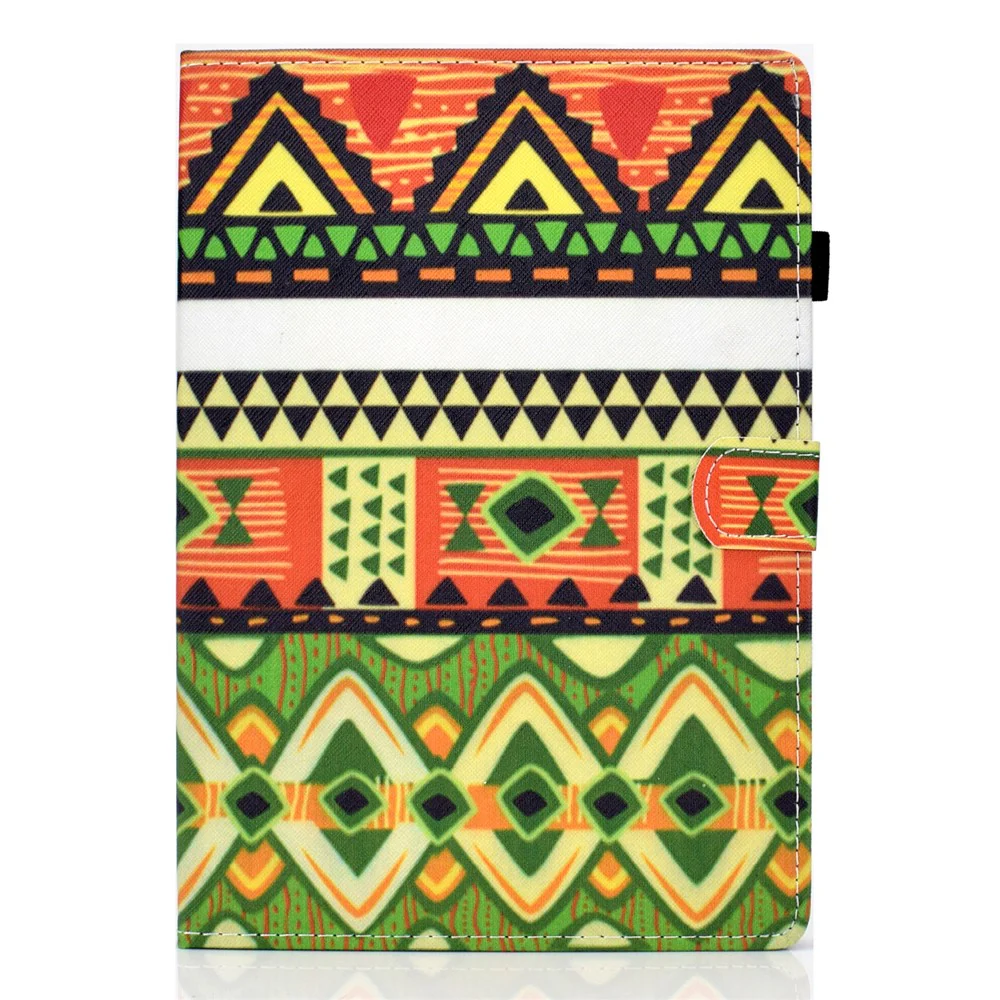 Pattern Printing Leather Card Holder Tablet Case for Lenovo Tab M10 TB-X605F - Geometric Patterns - Image 2