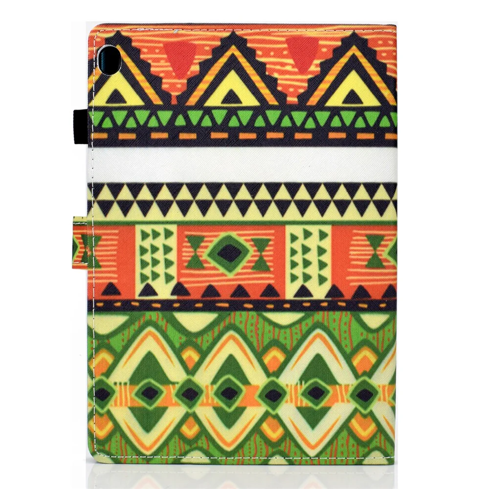 Pattern Printing Leather Card Holder Tablet Case for Lenovo Tab M10 TB-X605F - Geometric Patterns - Image 3