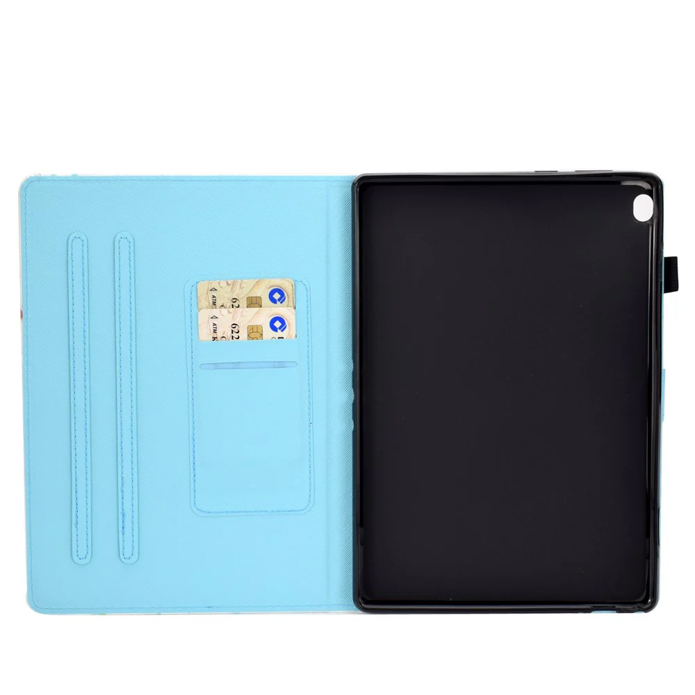 Pattern Printing Leather Card Holder Tablet Case for Lenovo Tab M10 TB-X605F - Gold Butterflies - Image 8