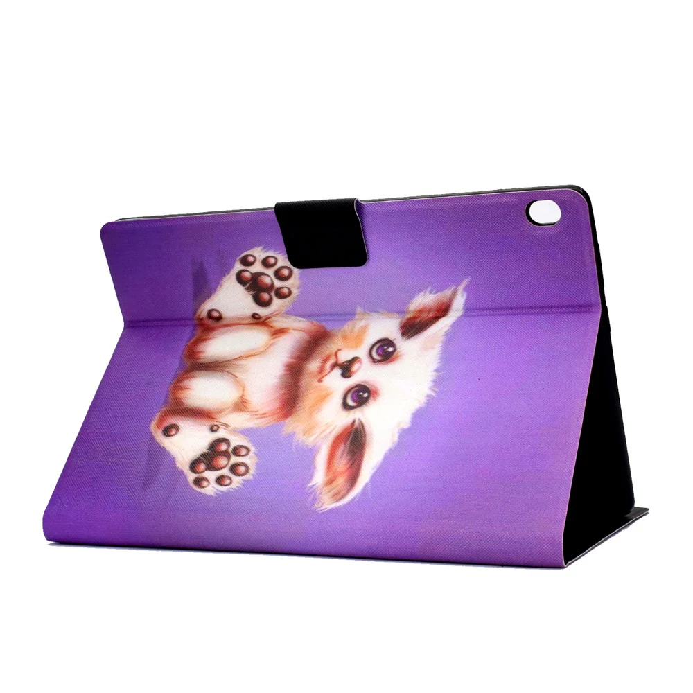 Pattern Printing Leather Stand Tablet Cover for Lenovo Tab M10 TB-X605F - Abyssinian Cat - Image 4