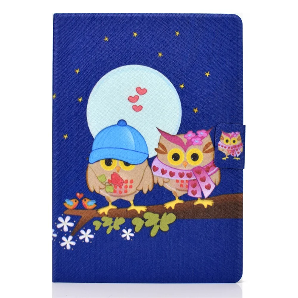 Pattern Printing Leather Stand Tablet Cover for Lenovo Tab M10 TB-X605F - Couple Owls - Image 4